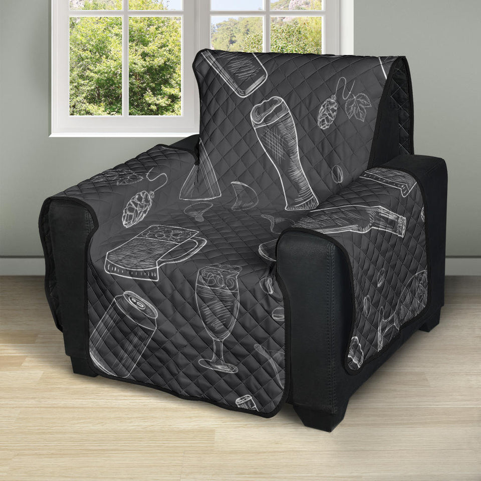 Beer hand drawn pattern Recliner Cover Protector