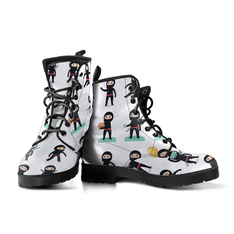 Cute Ninja Katana Sword Pattern Leather Boots