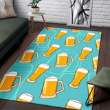 Beer Pattern Green Background Area Rug