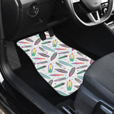 Surfboard Pattern Print Design 04 Front and Back Car Mats