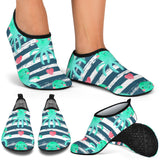 Cute Octopuses Heart Striped Background Aqua Shoes