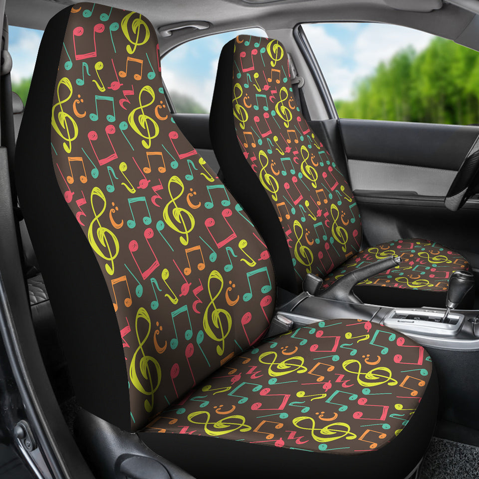 Music Notes Pattern Print Design 05 Universal Fit Car Seat Covers