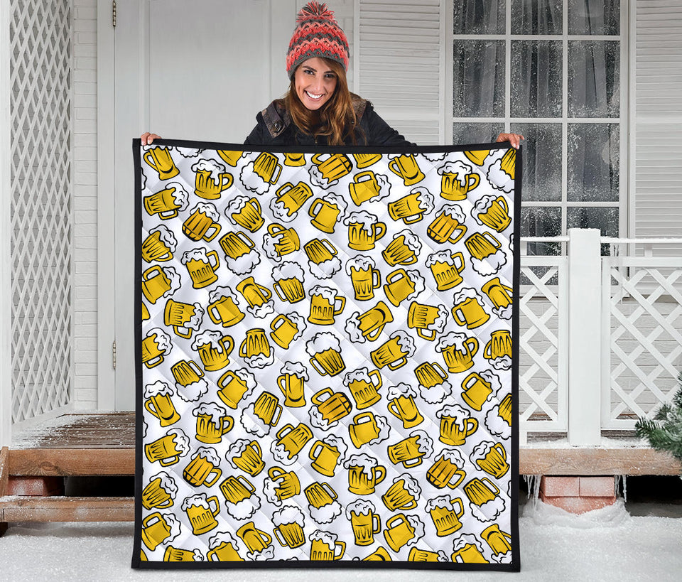 Beer Design Pattern Premium Quilt