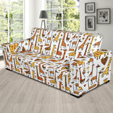 Giraffe Pattern Print Design 04 Sofa Slipcover