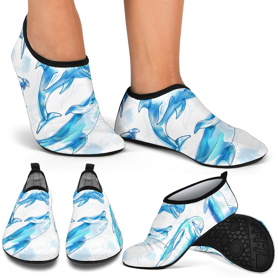 Watercolor Dolphin Pattern Aqua Shoes