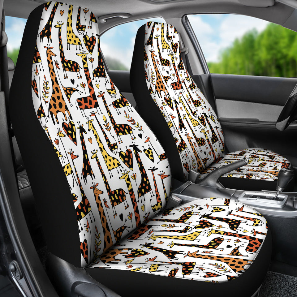 Giraffe Pattern Print Design 05 Universal Fit Car Seat Covers