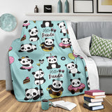 Cute Baby Panda Pattern Premium Blanket