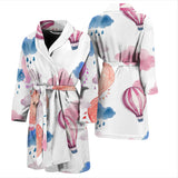 Watercolor Air Balloon Cloud Pattern Men'S Bathrobe