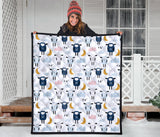 Cute Sleeping Sheep Moon Cloud Pattern Premium Quilt