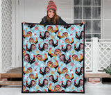 Rooster Chicken Cock Snowfalke Premium Quilt