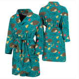 Hedgehog Pattern Print Design 01 Men's Bathrobe