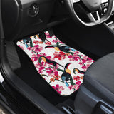 Toucan Flower Design Pattern Front And Back Car Mats