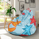 Blue Red Orange Starfish Pattern Bean Bag Cover