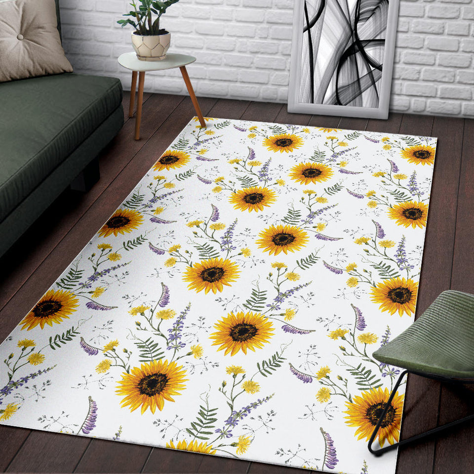 Beautiful Sunflowers Pattern Area Rug
