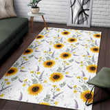 Beautiful Sunflowers Pattern Area Rug