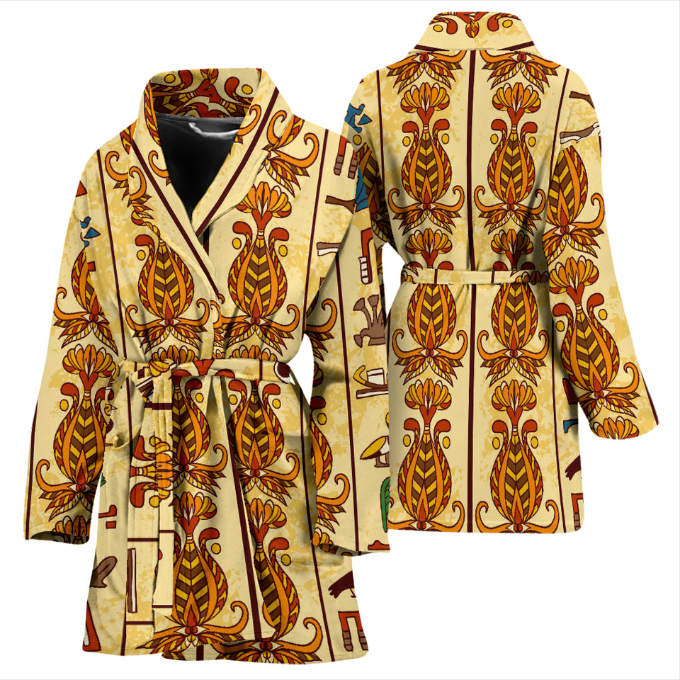 Egypt Hieroglyphics Pattern Print Design 04 Women's Bathrobe