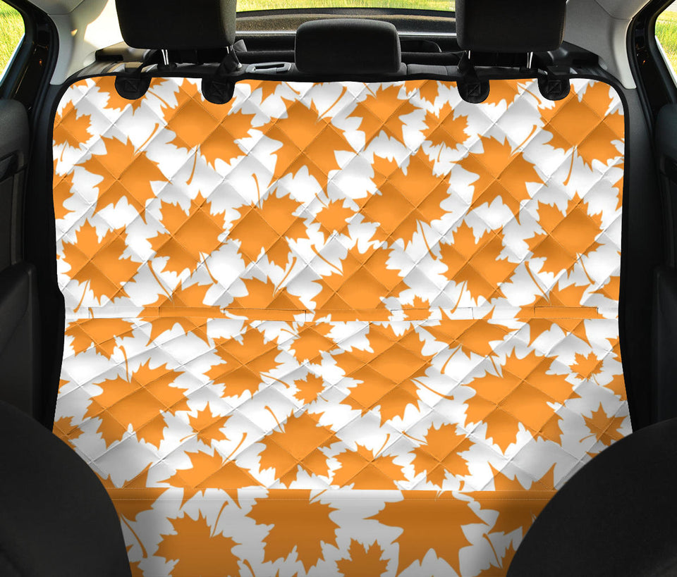 Orange Maple Leaf Pattern Dog Car Seat Covers