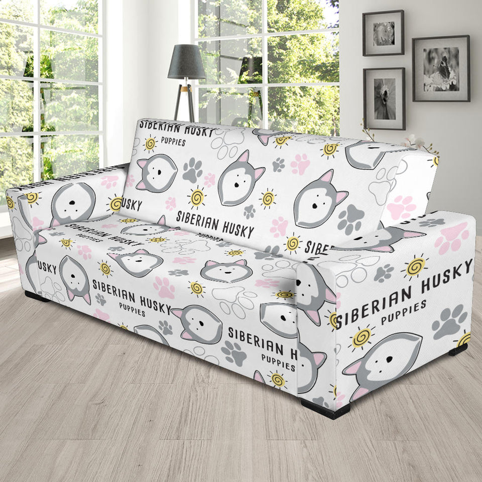 Siberian Husky Design Pattern Sofa Slipcover