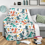 Cute Crocodile Pattern Premium Blanket