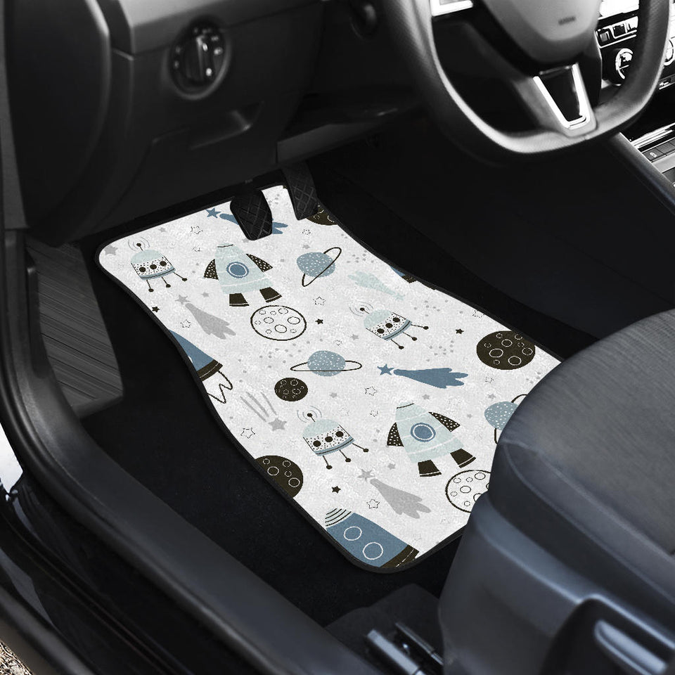 Hand Drawn Space Elements Space Rocket Star Planet Space Probe Front And Back Car Mats