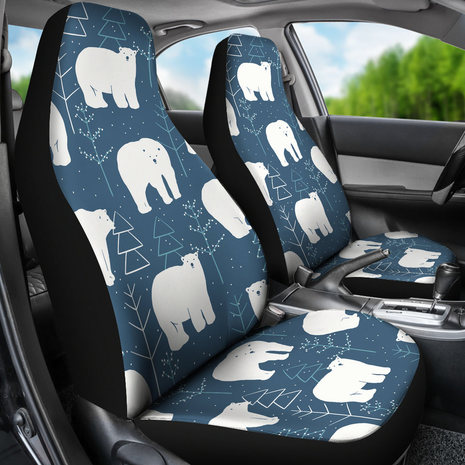 Polar Bear Mother Her Child Pattern  Universal Fit Car Seat Covers