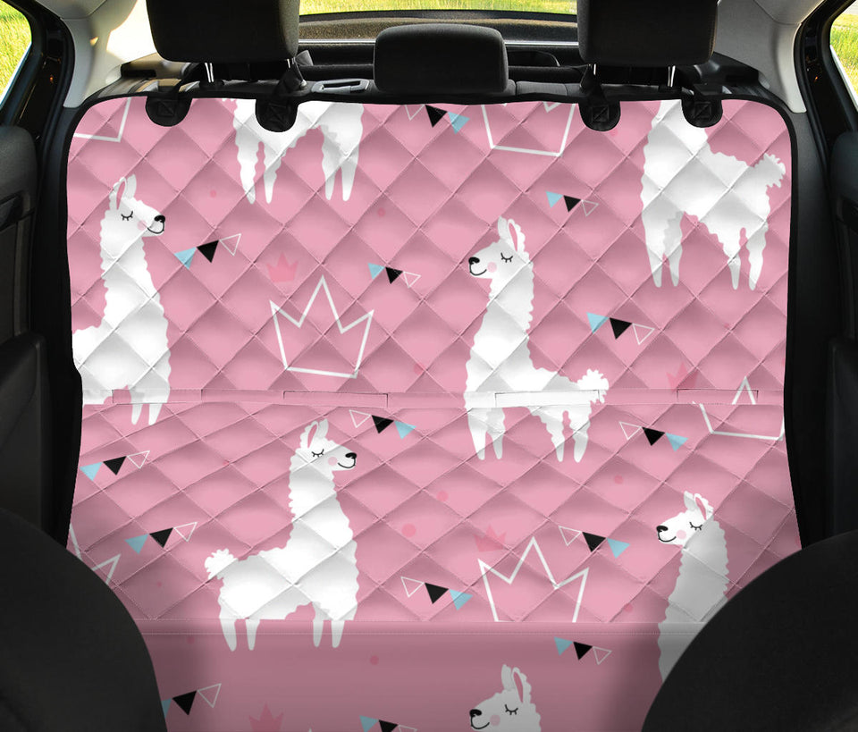 Llama Alpaca Pink Background Dog Car Seat Covers