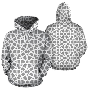 Arabic Gray Pattern Men Women Pullover Hoodie