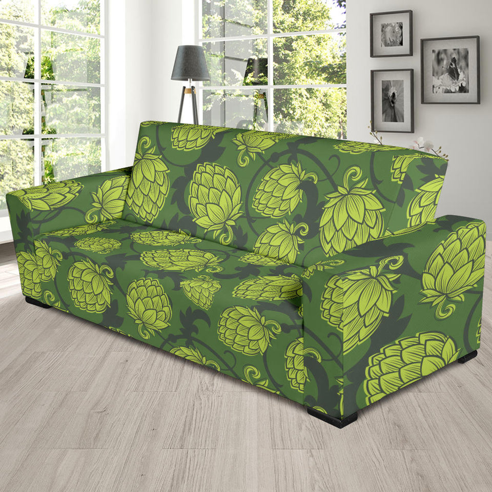 Hop Pattern Hop Cone Background Sofa Slipcover