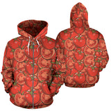 Red Tomato Pattern Zip Up Hoodie