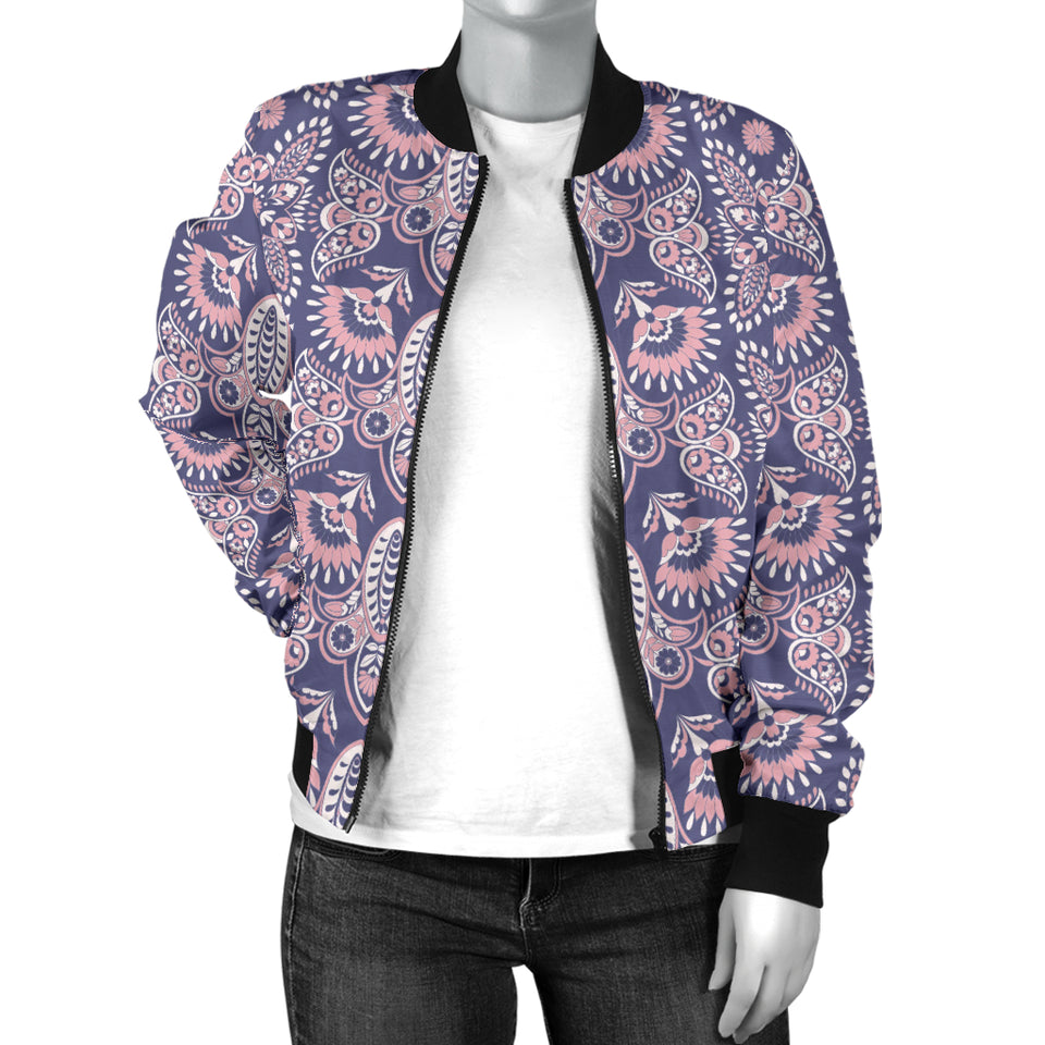 Indian Batik Style Pattern Women'S Bomber Jacket