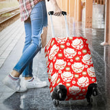 Cute Maneki Neko Lucky Cat Red Background Luggage Covers