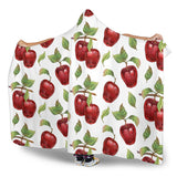 Red Apples Pattern Hooded Blanket