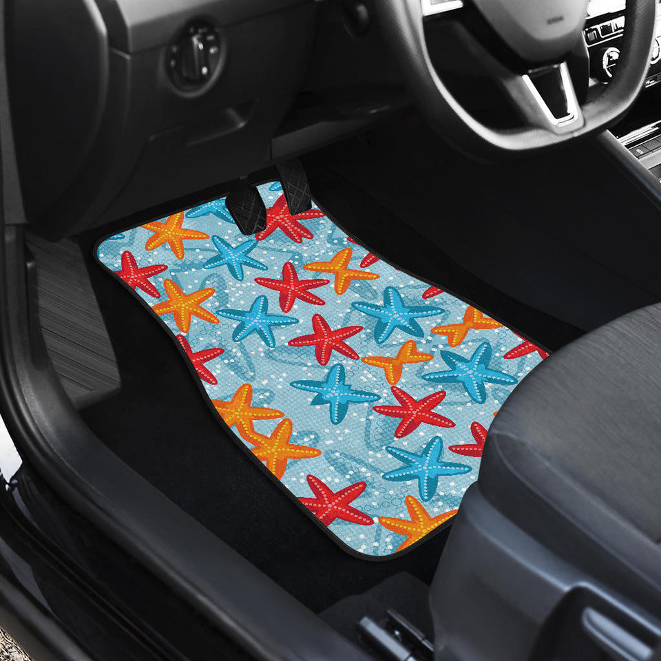 Blue Red Orange Starfish Pattern Front Car Mats