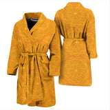 Orange Traditional Indian Element Pattern Men'S Bathrobe