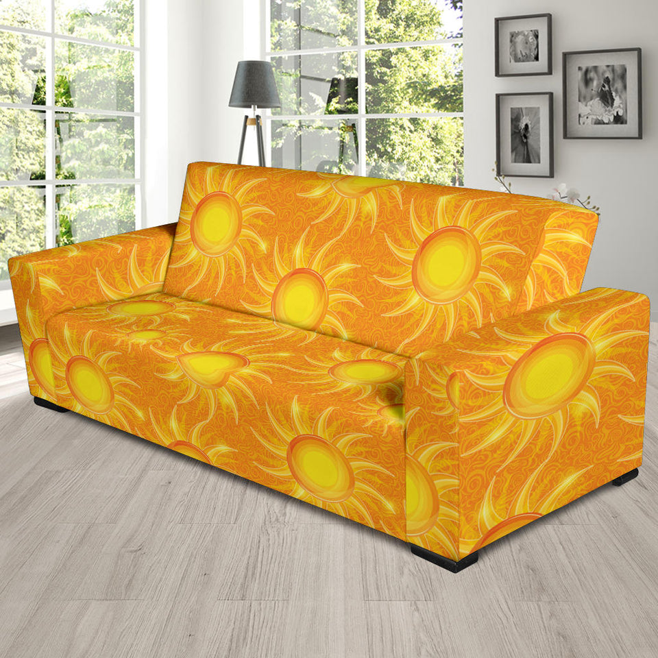 Sun Orange Background Sofa Slipcover