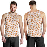 Cute Corgis Pattern pink background Men Tank Top
