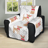 Chihuahua bone paw pattern Recliner Cover Protector