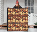 Camel Polynesian Tribal Design Pattern Premium Quilt