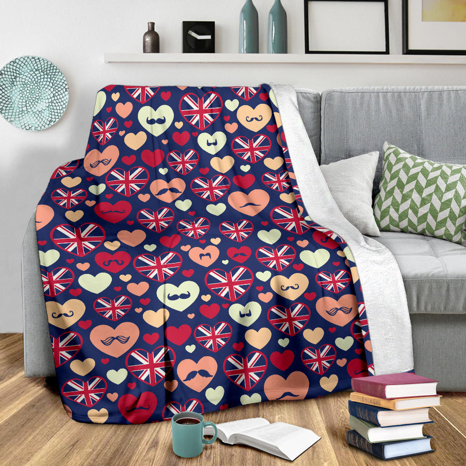 British Pattern Print Design 02 Premium Blanket