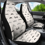 Mustache Beard Pattern Print Design 05 Universal Fit Car Seat Covers