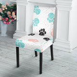 Dog Paws Pattern Print Design 04 Dining Chair Slipcover