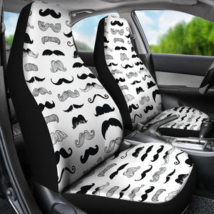 Mustache Beard Pattern Print Design 04 Universal Fit Car Seat Covers