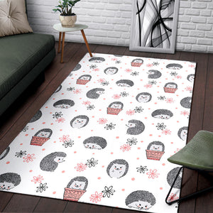 Hedgehog Pattern Print Design 02 Area Rug