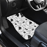 Crows Floral Wreath Rabbit Pattern Front And Back Car Mats