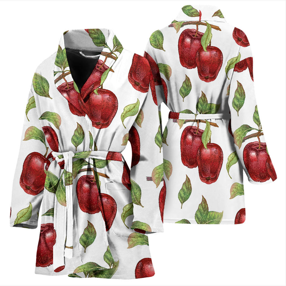 Red Apples Pattern Women'S Bathrobe