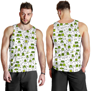 Sketch funny frog pattern Men Tank Top