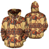 Camel Polynesian Tribal Design Pattern Zip Up Hoodie