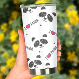 Hand Drawn Faces Of Pandas Pattern Tumbler