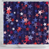 Red Blue Star Pattern Shower Curtain Fulfilled In US