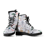 Cute Cartoon Dinosaurs Tree Pattern Leather Boots